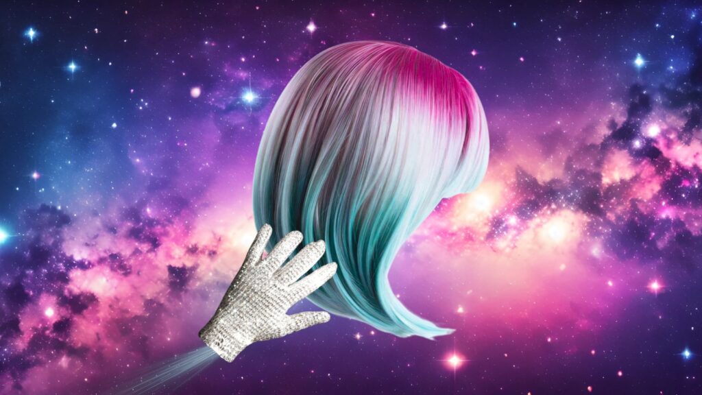 'Wigs in space with Michael Jackson comet glove' by Luv Laney Luv
