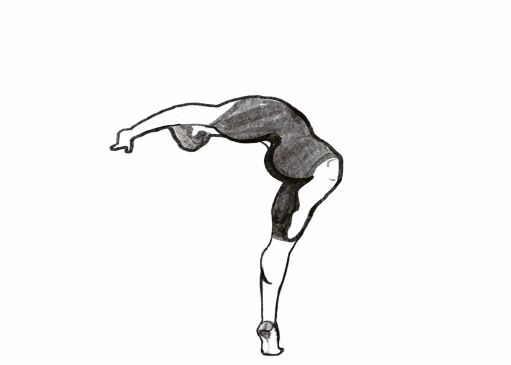 Illustration of 'Cambré in Retiré' a ballet move by Laney Luv