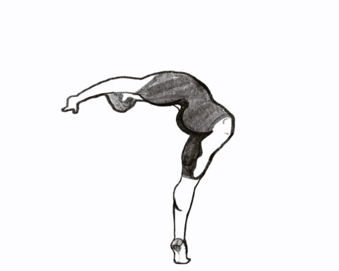 Illustration of 'Cambré in Retiré' a ballet move by Laney Luv