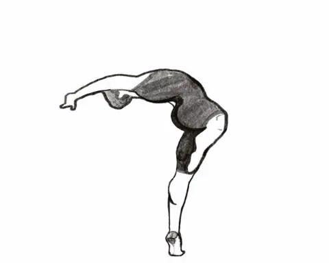 Illustration of 'Cambré in Retiré' a ballet move by Laney Luv