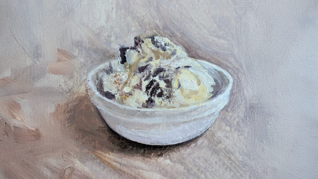 Oil painting of Wolf Paws ice cream by Laney Luv