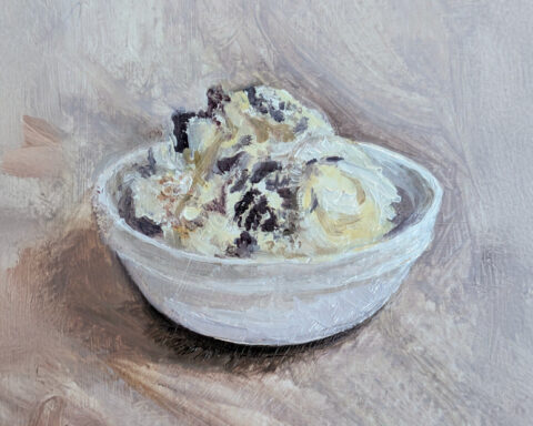 Oil painting of Wolf Paws ice cream by Laney Luv