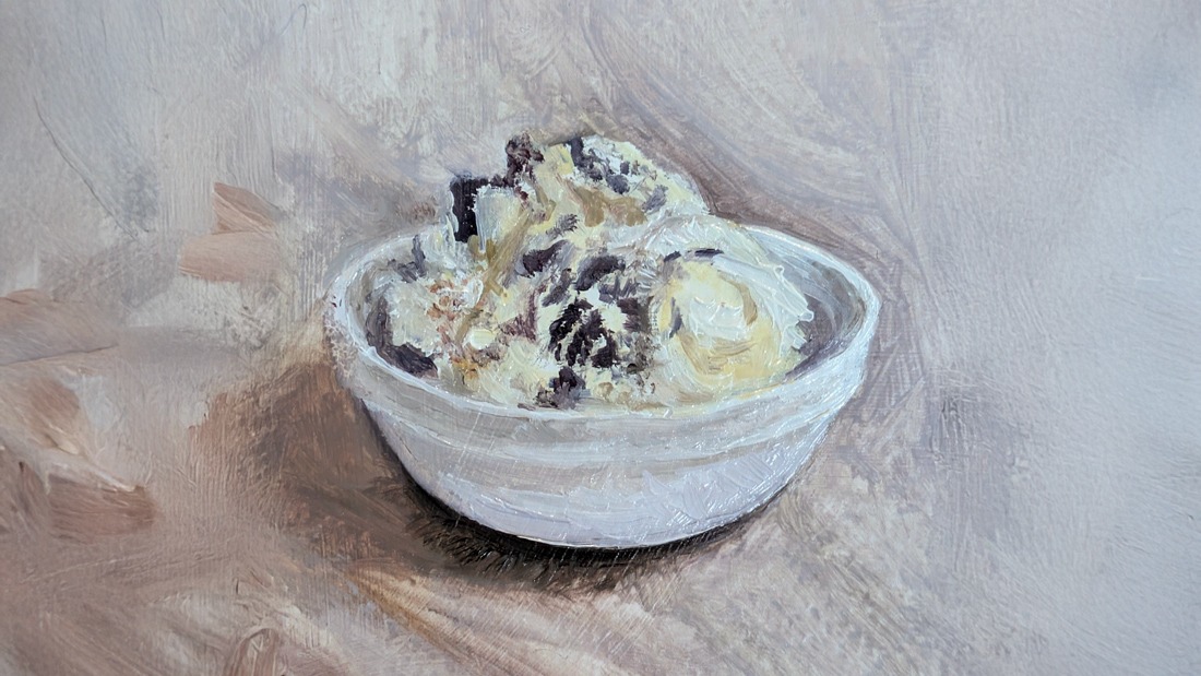 Oil painting of Wolf Paws ice cream by Laney Luv