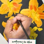 Welcome to Patreon - Week 9 slide show - painting lilies in sketchbook.
